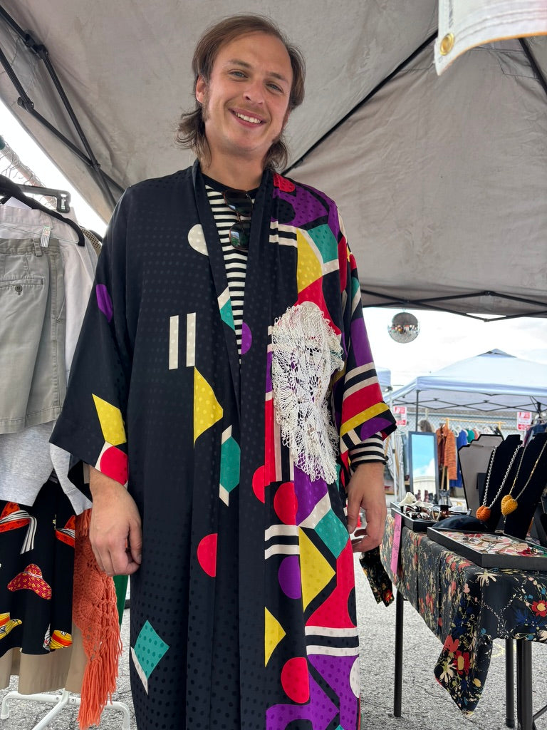 Man in duster aka caftan aka robe upcycled by Membery