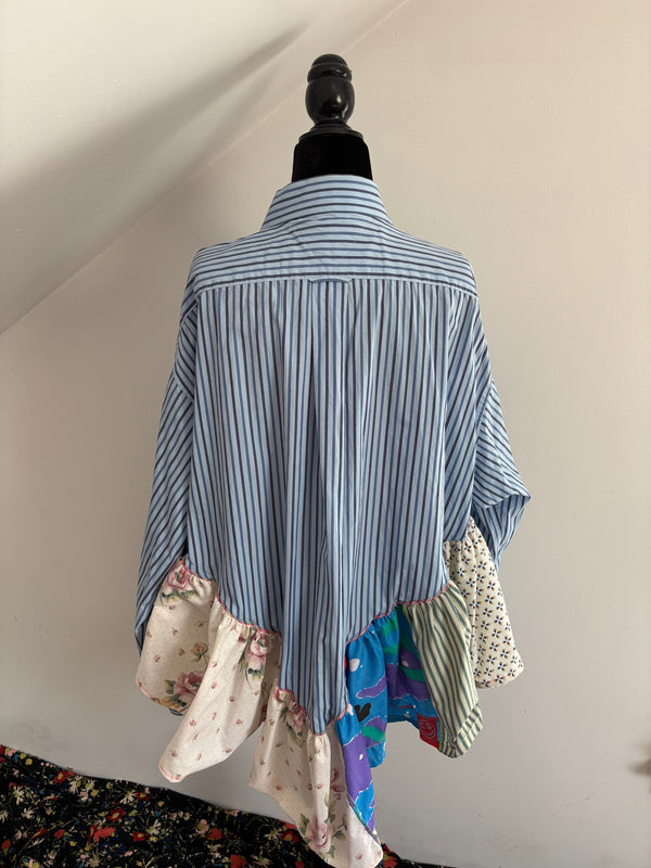 Blue Stripes Ruffle Top by Cassie’s Shop