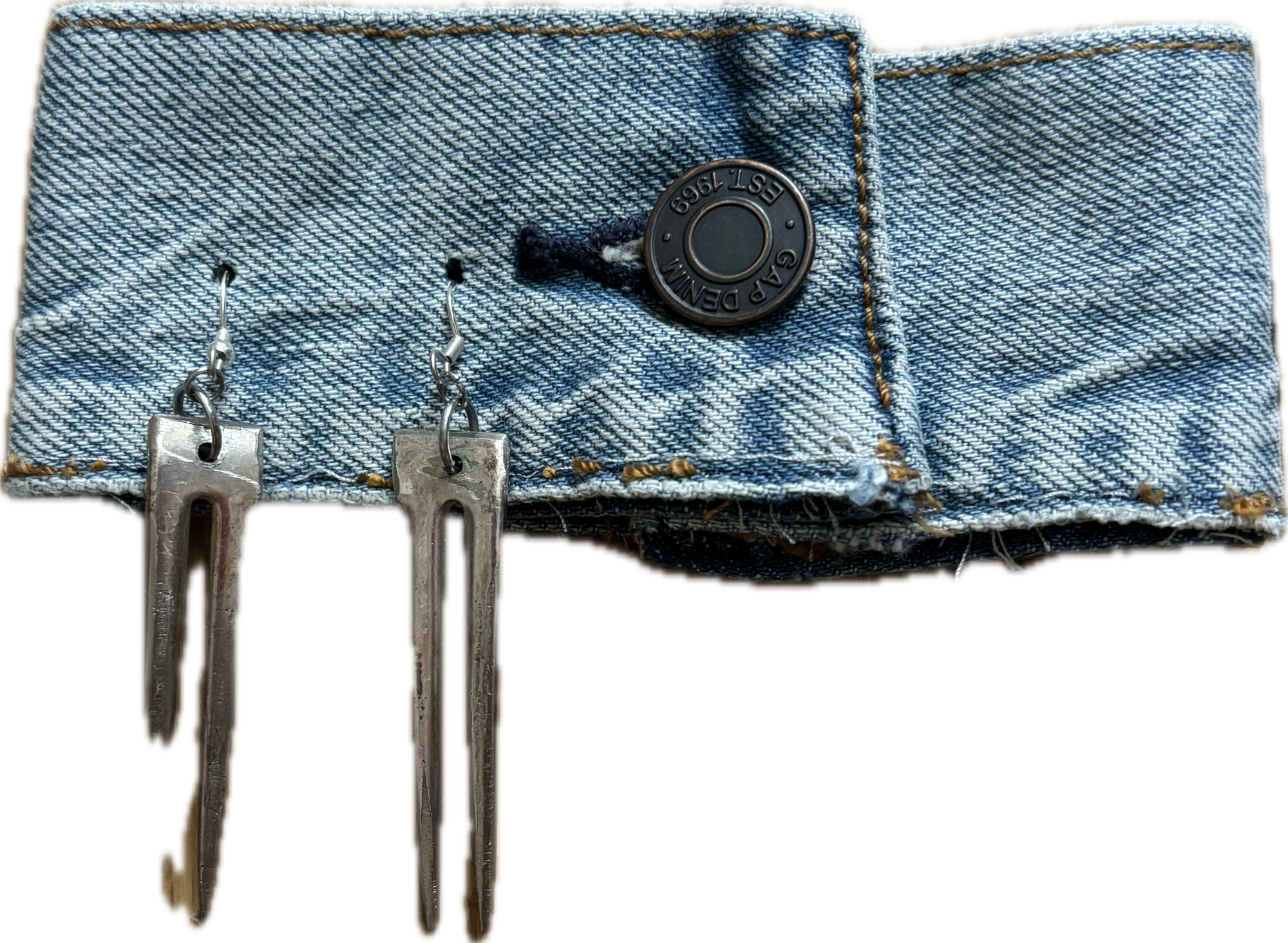 Rad earrings made from vintage fork tines by New Plate, Who Dish?