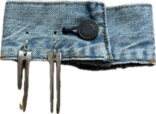 Rad earrings made from vintage fork tines by New Plate, Who Dish?