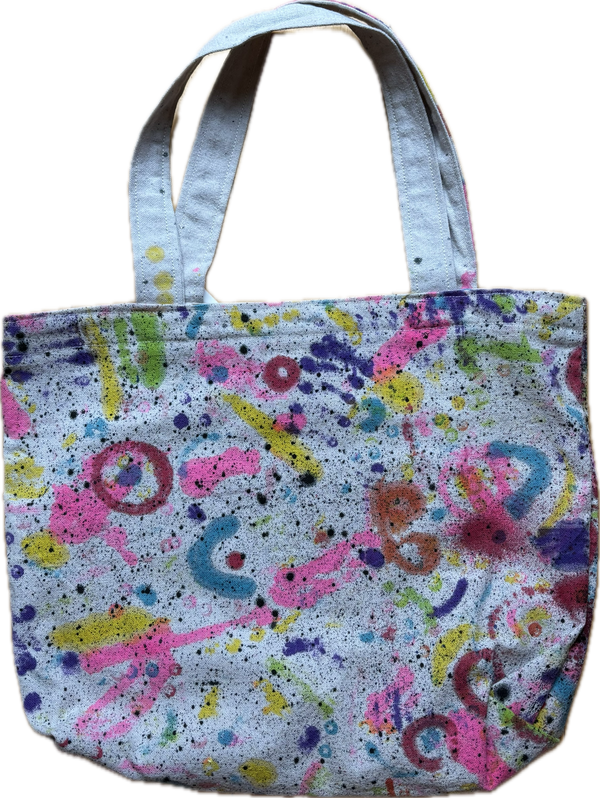 Hand 2 Hand Tote Bag with Red Circles by Leif J. Lee