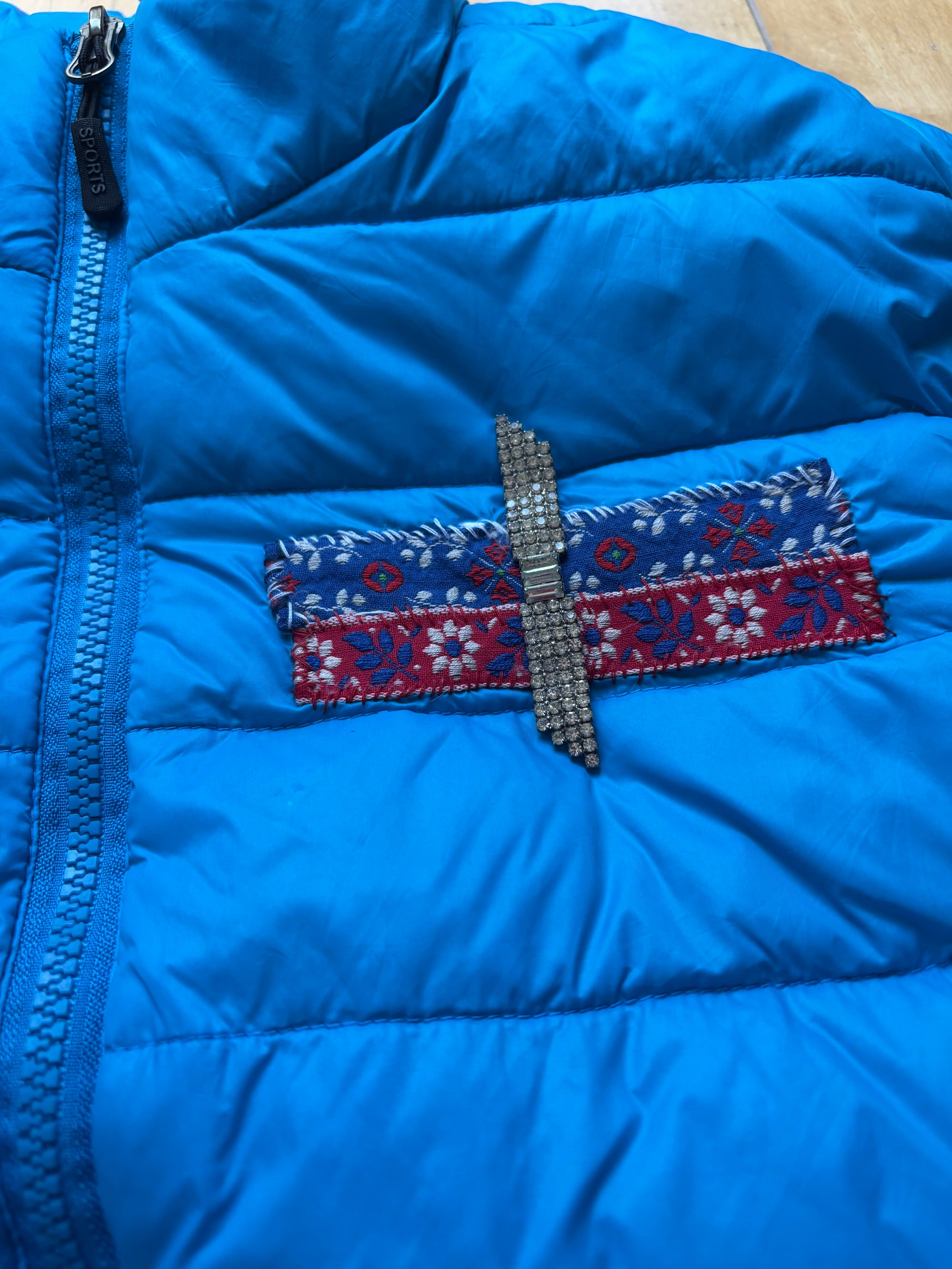 Microfeminism Corporate Puffer Vest in Royal Blue