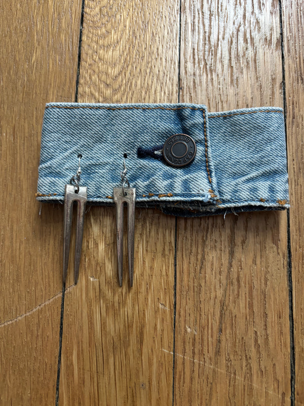 Rad earrings made from vintage fork tines by New Plate, Who Dish?