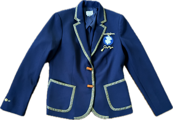 Military Inspired Navy Blazer with Gold Trim