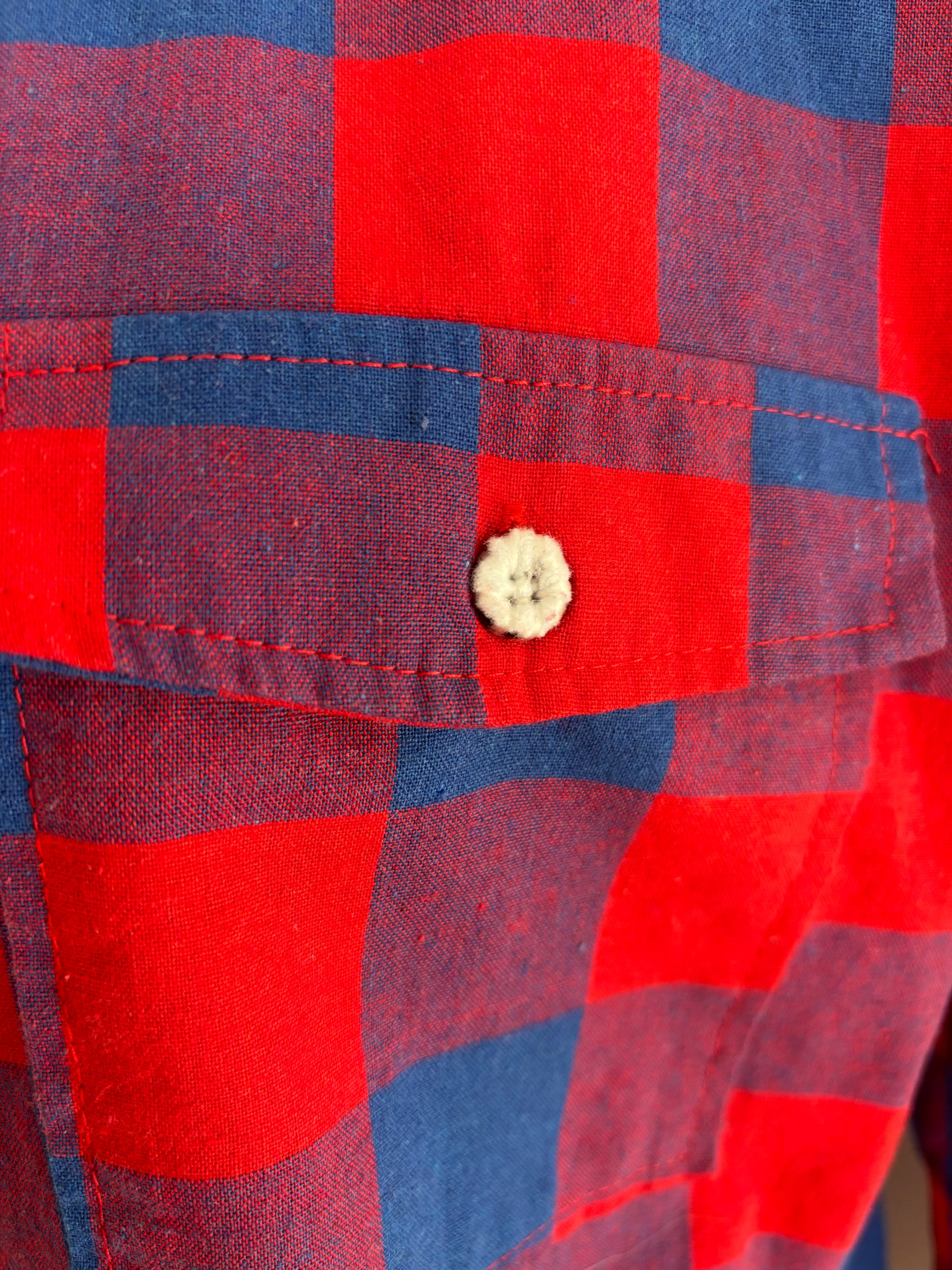 Blue and Red Plaid Dancing Bears Shirt by Cat Singh