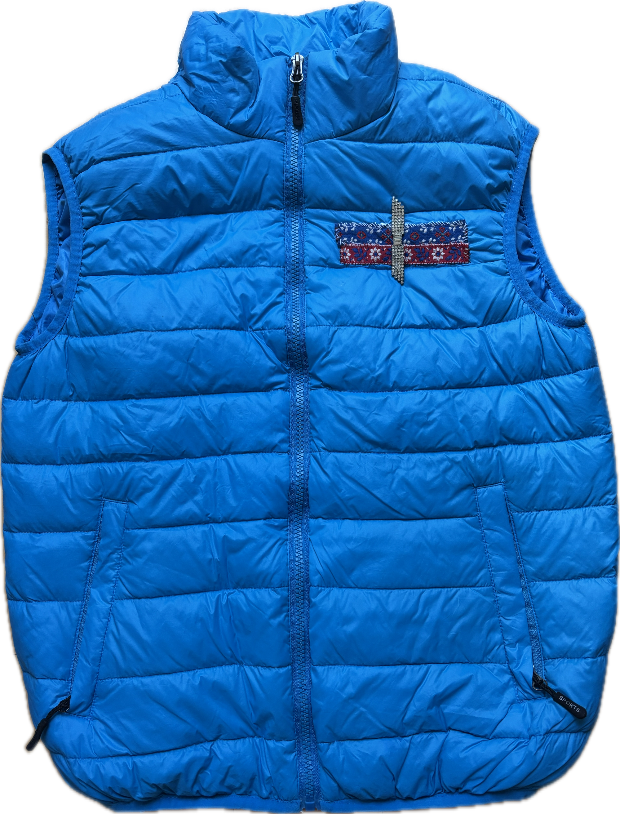 Microfeminism Corporate Puffer Vest in Royal Blue