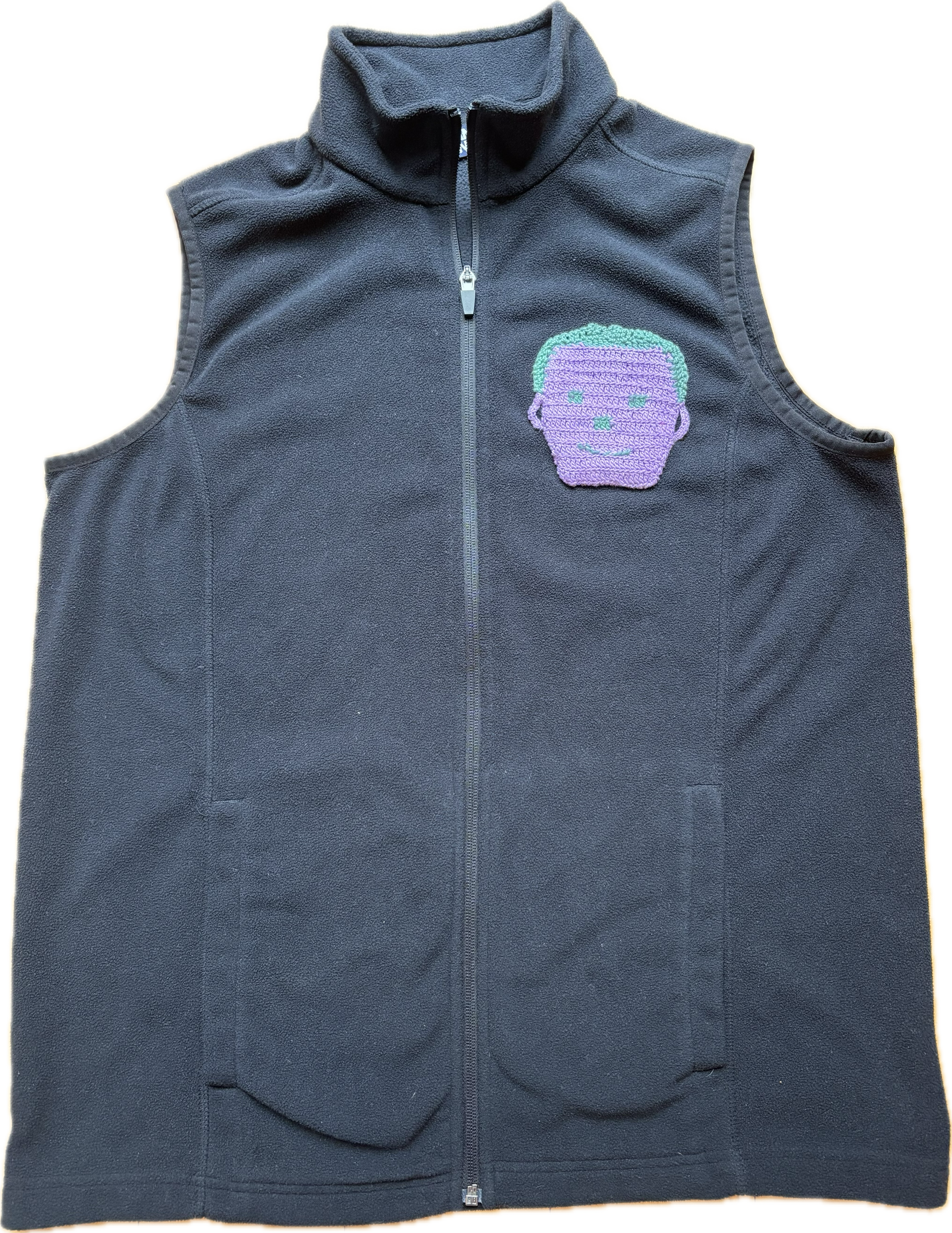 Mircofeminism Corporate Vest in Black with Dyed Vintage 1950s Potholder