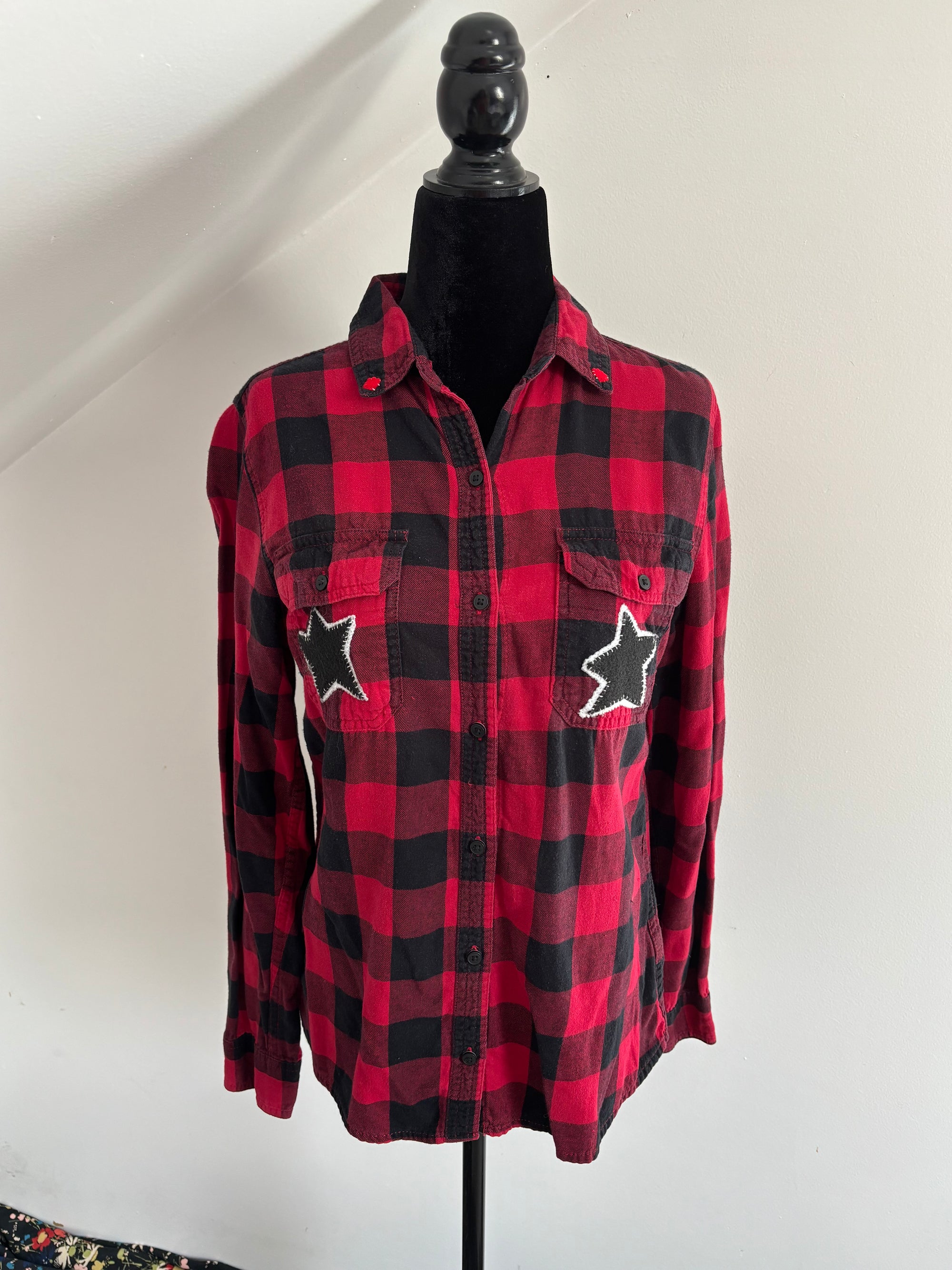 Red and Black Plaid Bear Shirt by Cat Singh