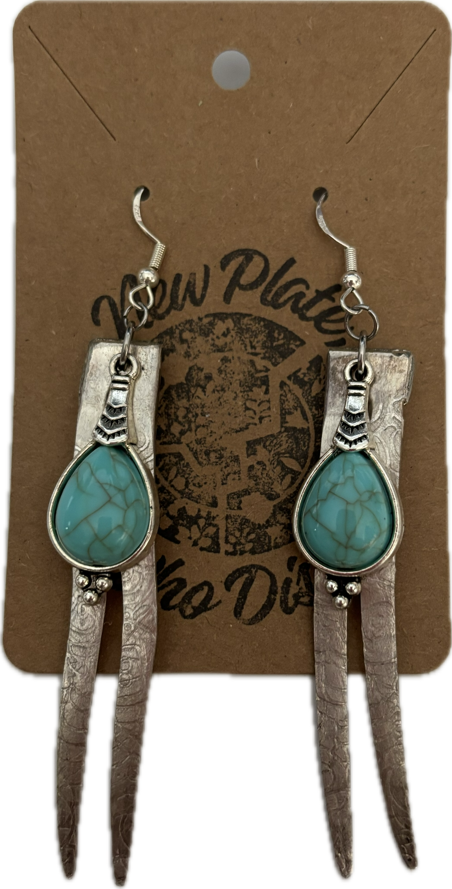 Blue Trinket Fork Tine Earrings by New Plate, Who Dish?