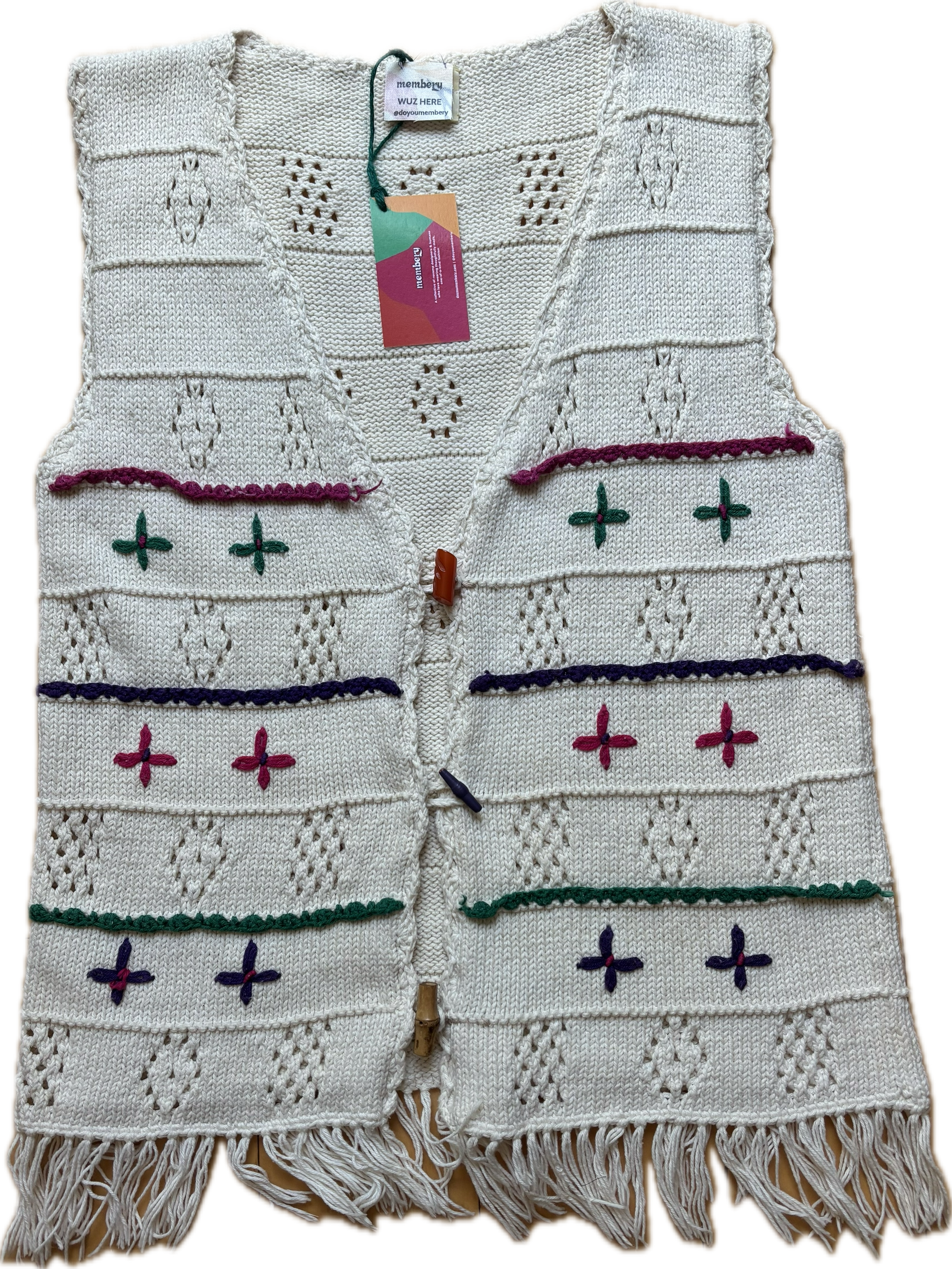 Peruvian vest with vintage buttons