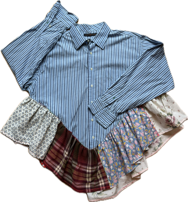 Blue Stripes Ruffle Top by Cassie’s Shop