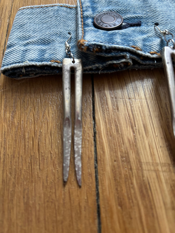 Xtra Long Fork Tine Earrings by New Plate, Who Dish?