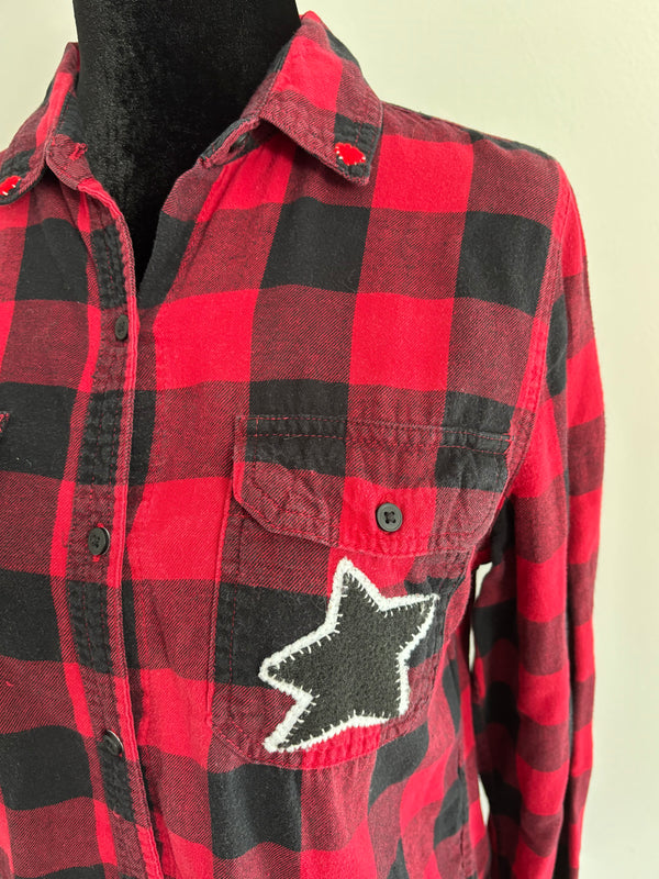 Red and Black Plaid Bear Shirt by Cat Singh