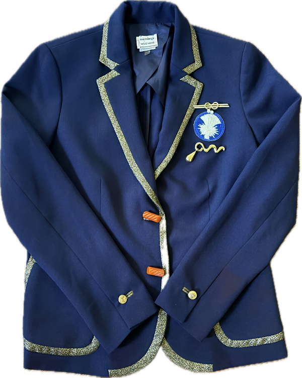 Military Inspired Navy Blazer with Gold Trim