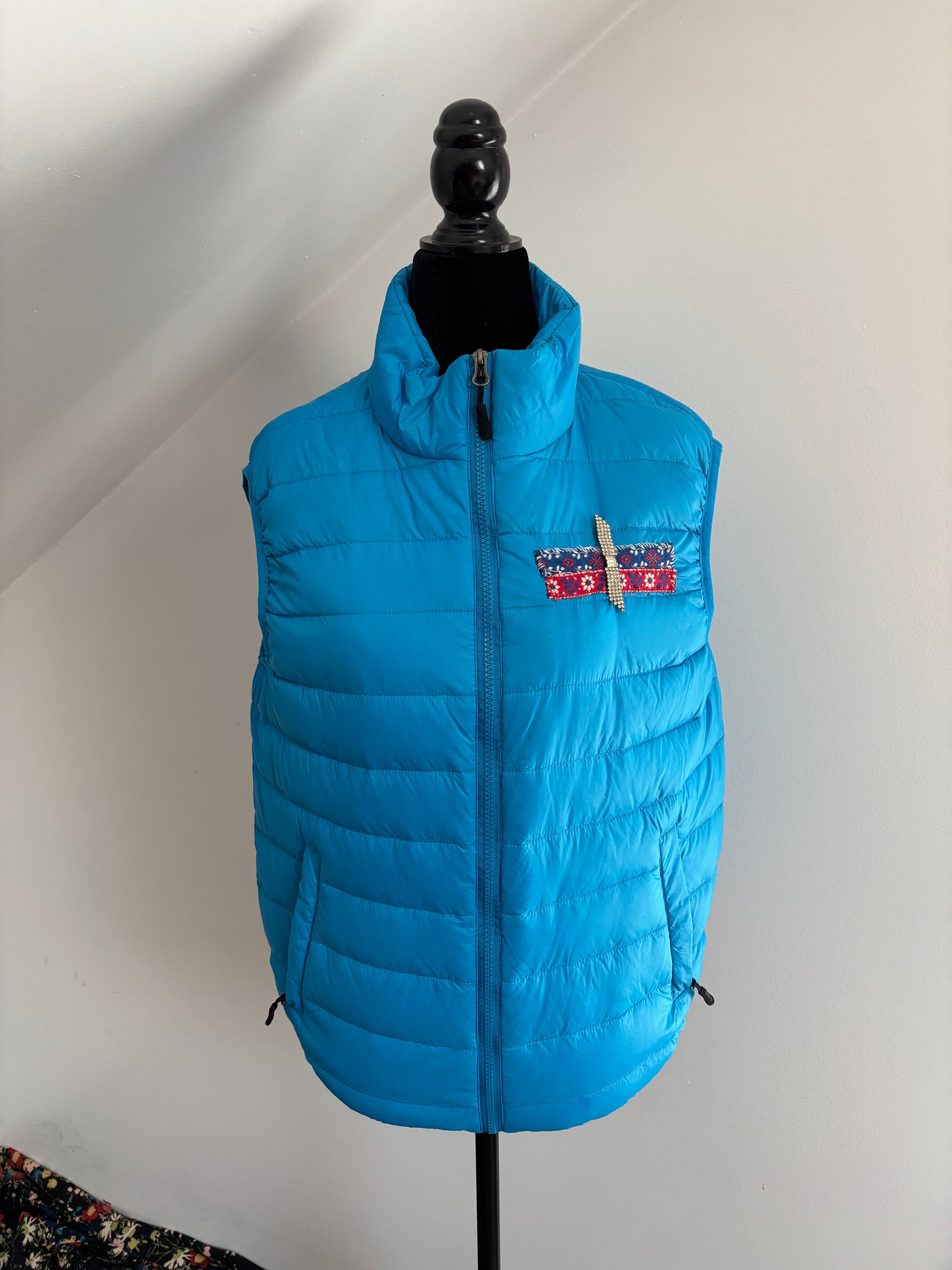 Microfeminism Corporate Puffer Vest in Royal Blue