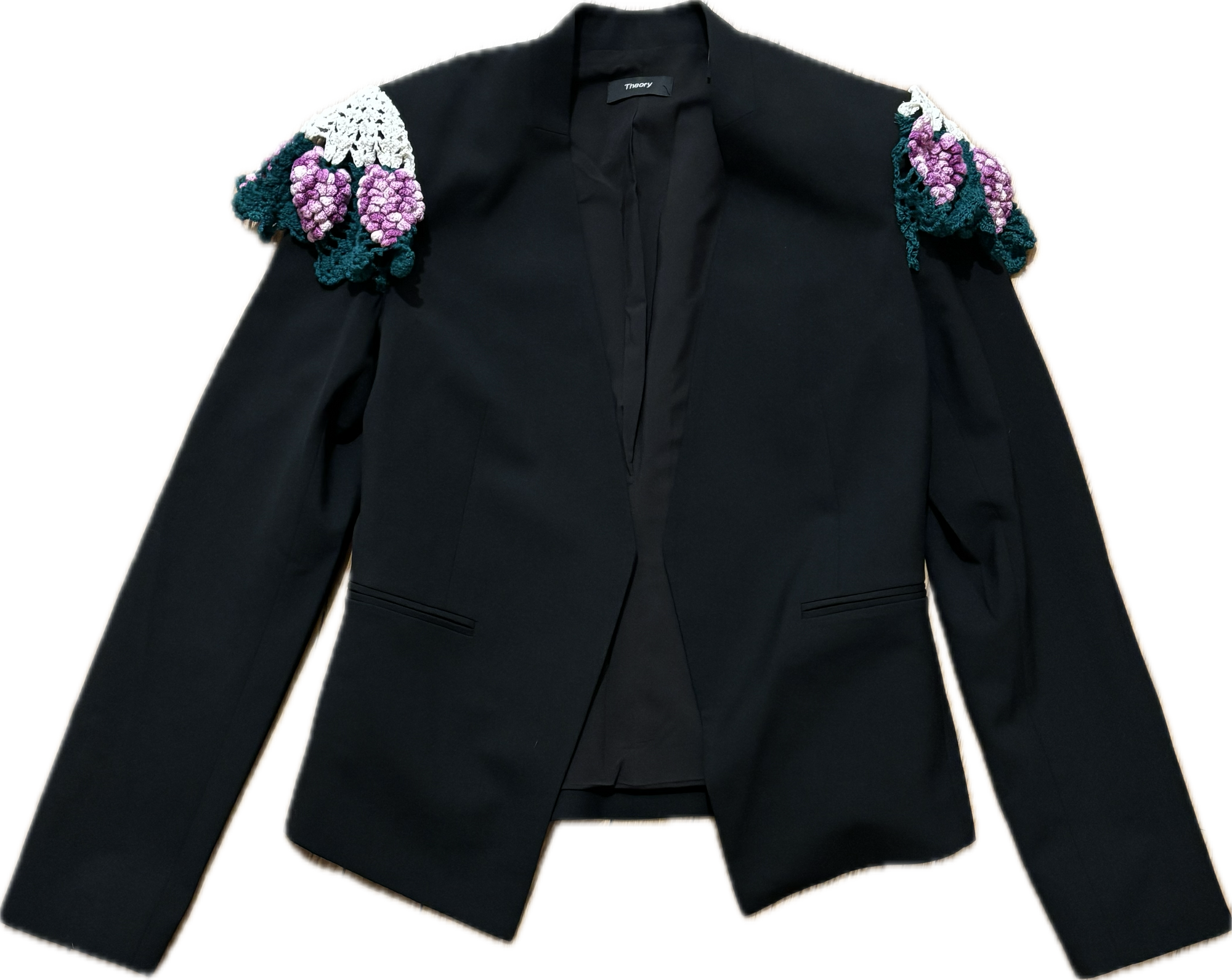 Doily Epaulette Blazer in Black