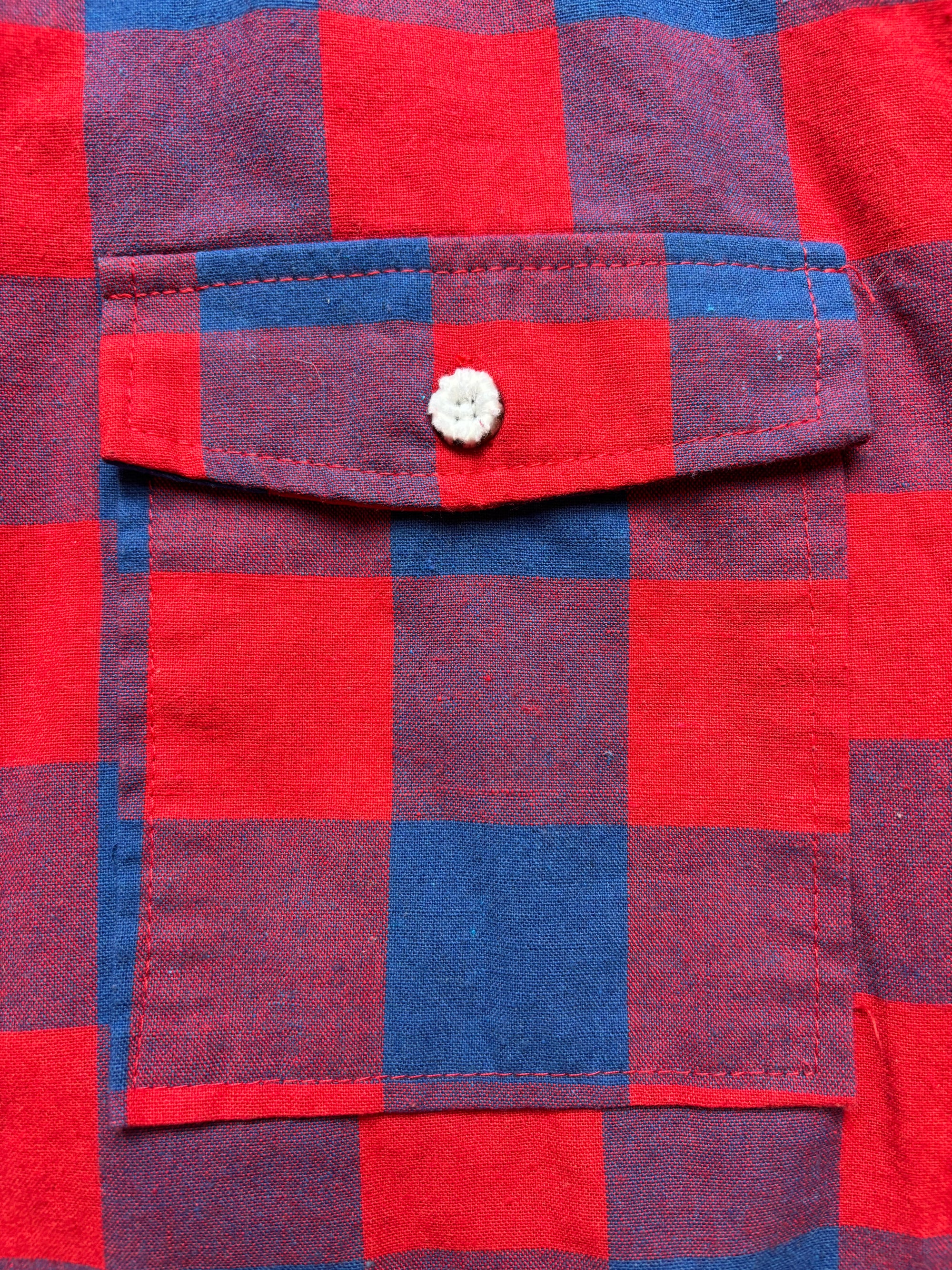 Blue and Red Plaid Dancing Bears Shirt by Cat Singh