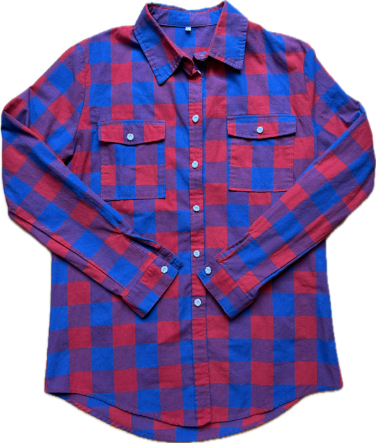 Blue and Red Plaid Dancing Bears Shirt by Cat Singh