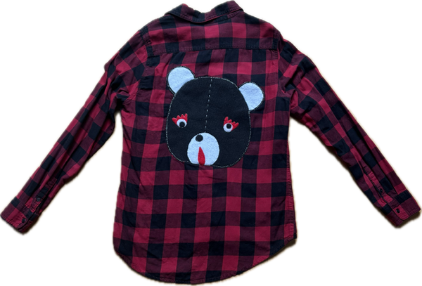 Red and Black Plaid Bear Shirt by Cat Singh