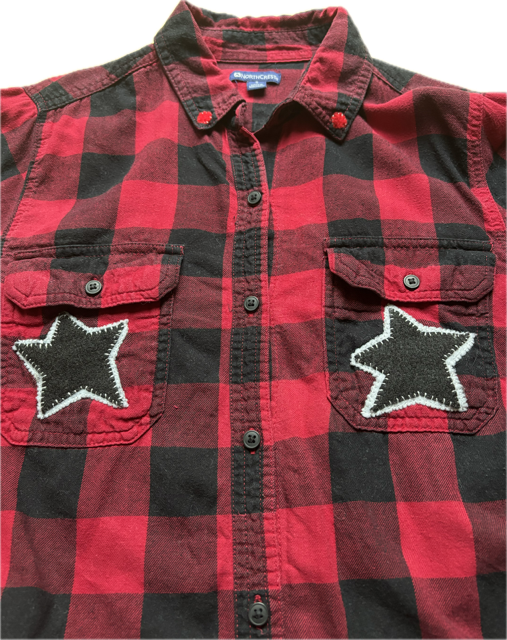 Red and Black Plaid Bear Shirt by Cat Singh